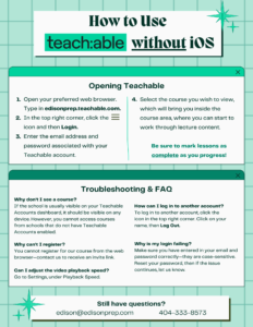 Clickable thumbnail image of pdf titles 'How to use teachable without IOS'